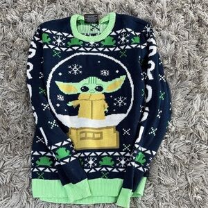 Star Wars Navy and Lime Green Crewneck Sweater
